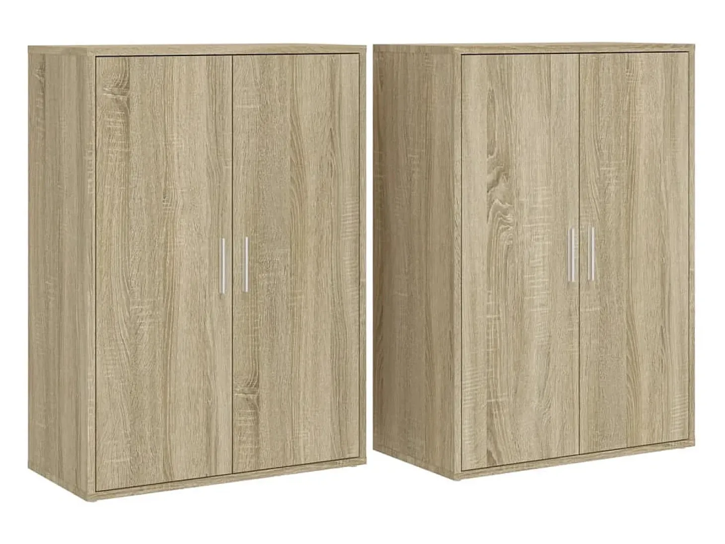 Aparadores 2 uds madera de ingeniería roble Sonoma 60x31x84 cm