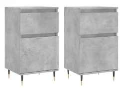 Aparadores 2 uds madera de ingeniería gris hormigón 40x35x70 cm ES62578