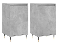 Aparadores 2 uds madera de ingeniería gris hormigón 40x35x70 cm ES69451