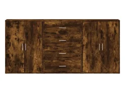 Aparadores 3 uds madera de ingeniería roble ahumado 60x31x84 cm