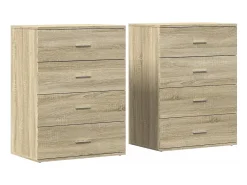 Aparadores 2 uds madera de ingeniería roble Sonoma 60x39x80 cm
