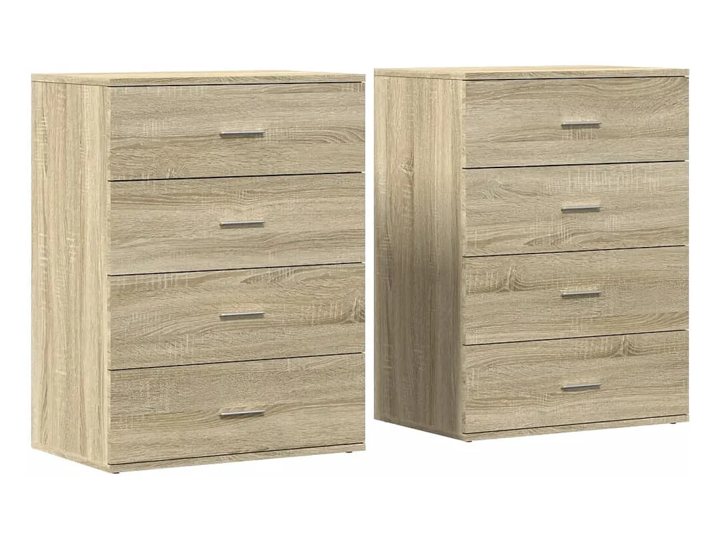 Aparadores 2 uds madera de ingeniería roble Sonoma 60x39x80 cm