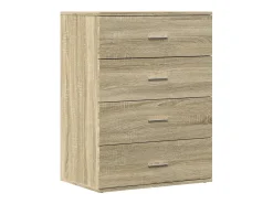 Aparadores 2 uds madera de ingeniería roble Sonoma 60x39x80 cm