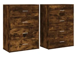 Aparadores 2 uds madera de ingeniería roble ahumado 60x31x84 cm