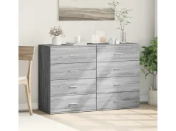 Aparadores 2 uds madera de ingeniería gris Sonoma 60x39x80 cm
