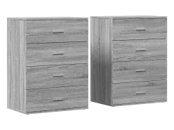 Aparadores 2 uds madera de ingeniería gris Sonoma 60x39x80 cm