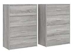 Aparadores 2 uds madera de ingeniería gris Sonoma 60x31x84 cm ES121423