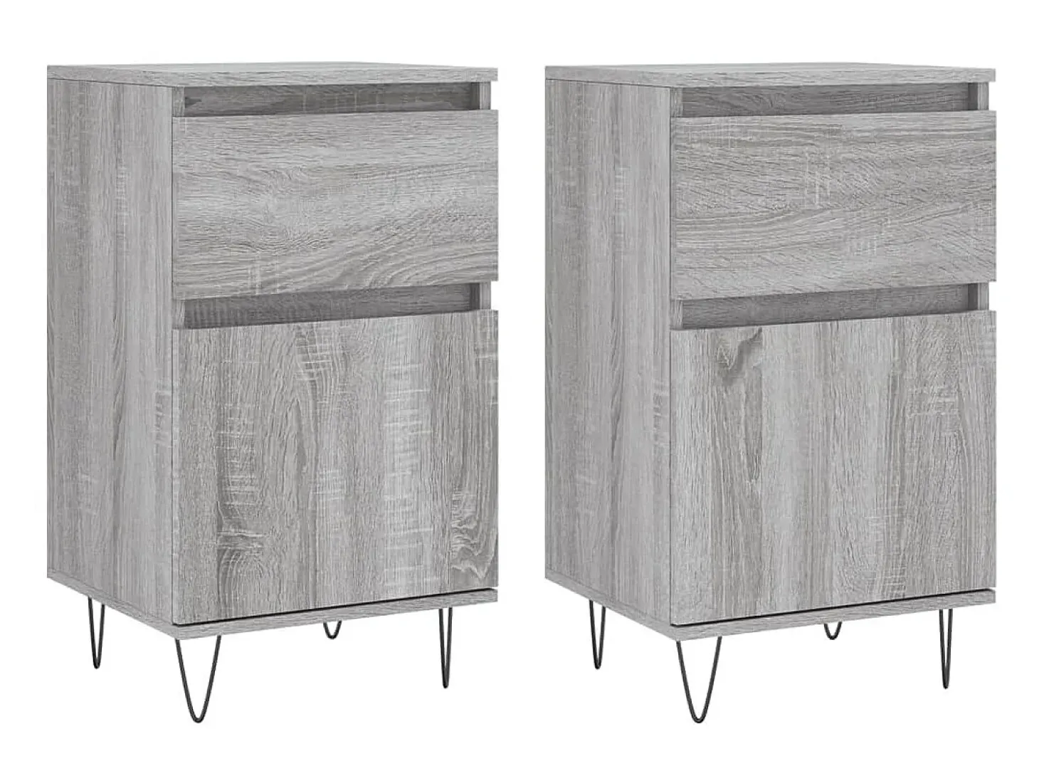 Aparadores 2 uds madera de ingeniería gris Sonoma 40x35x70 cm ES43047