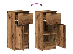 Aparadores 2 uds madera ingeniería madera envejecida 30x30x70cm