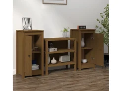 Aparadores 2 uds madera maciza de pino marrón miel 40x35x80 cm ES93875