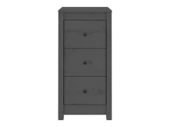 Aparadores 2 uds madera maciza de pino gris 40x35x80 cm ES78825
