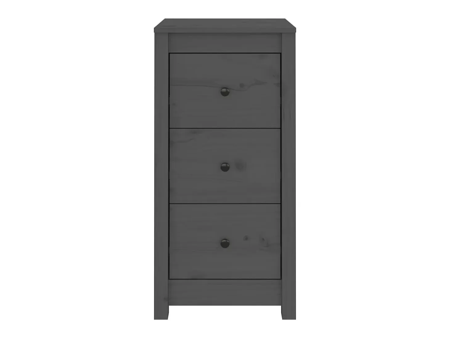 Aparadores 2 uds madera maciza de pino gris 40x35x80 cm ES78825