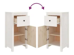 Aparadores 2 uds madera maciza de pino blanco 40x35x80 cm