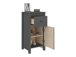 Aparadores 2 uds madera maciza de pino gris 40x35x80 cm ES91778