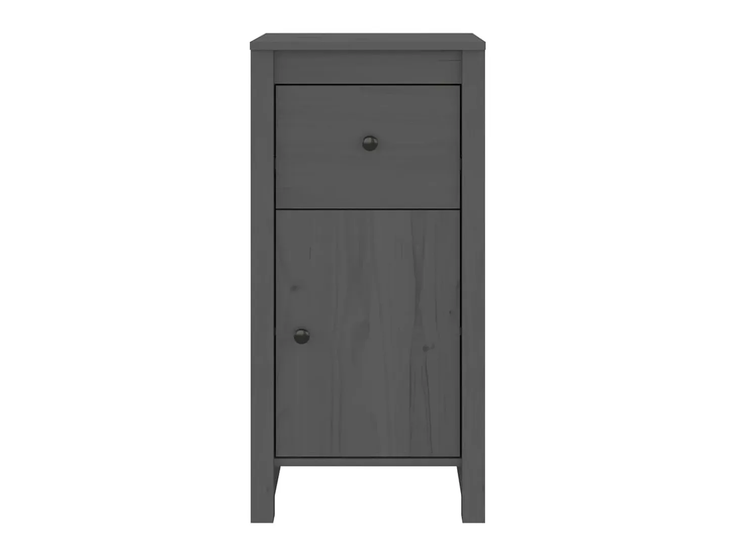 Aparadores 2 uds madera maciza de pino gris 40x35x80 cm ES91778