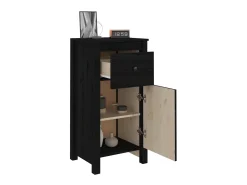 Aparadores 2 uds madera maciza de pino negro 40x35x80 cm ES98852