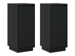Aparadores 2 uds Negro 31,5x34x75 cm Madera maciza de pino