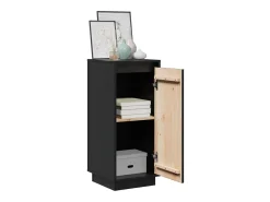 Aparadores 2 uds Negro 31,5x34x75 cm Madera maciza de pino