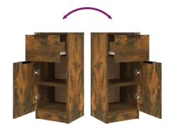 Aparadores 2 uds Roble ahumado 30x30x70 cm Madera de ingeniería