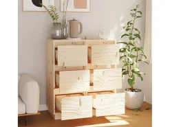 Aparadores 2 uds 32x34x75 cm Madera maciza de pino