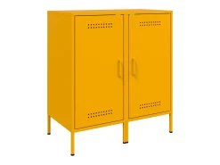 Aparadores 2 unidades acero amarillo mostaza 36x39x79 cm
