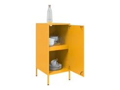 Aparadores 2 unidades acero amarillo mostaza 36x39x79 cm