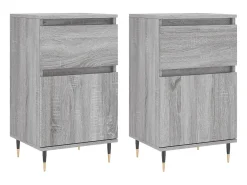 Aparadores 2 unidades madera de ingeniería gris Sonoma 40x35x70 cm
