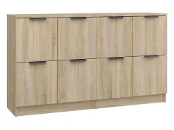 Aparadores 2 unidades madera contrachapada roble Sonoma 60x30x70 cm
