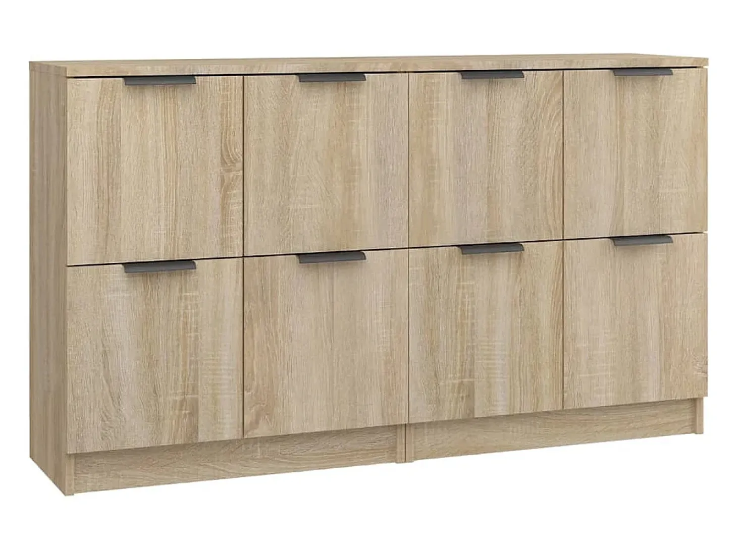 Aparadores 2 unidades madera contrachapada roble Sonoma 60x30x70 cm
