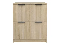 Aparadores 2 unidades madera contrachapada roble Sonoma 60x30x70 cm