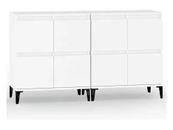 Aparadores 2 unidades madera contrachapada blanco 60x35x70 cm