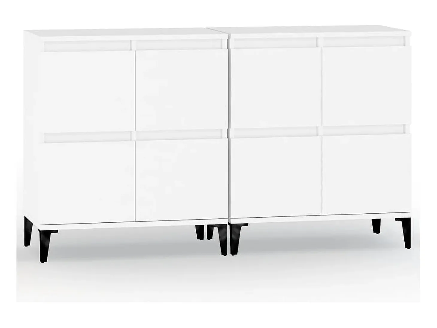 Aparadores 2 unidades madera contrachapada blanco 60x35x70 cm