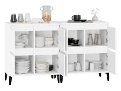 Aparadores 2 unidades madera contrachapada blanco 60x35x70 cm