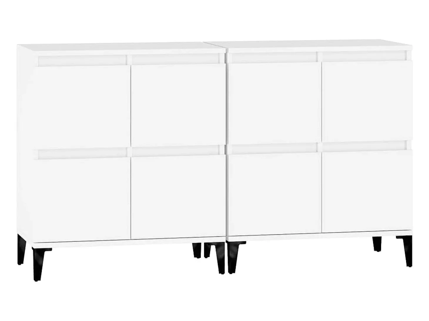 Aparadores 2 unidades madera contrachapada blanco 60x35x70 cm