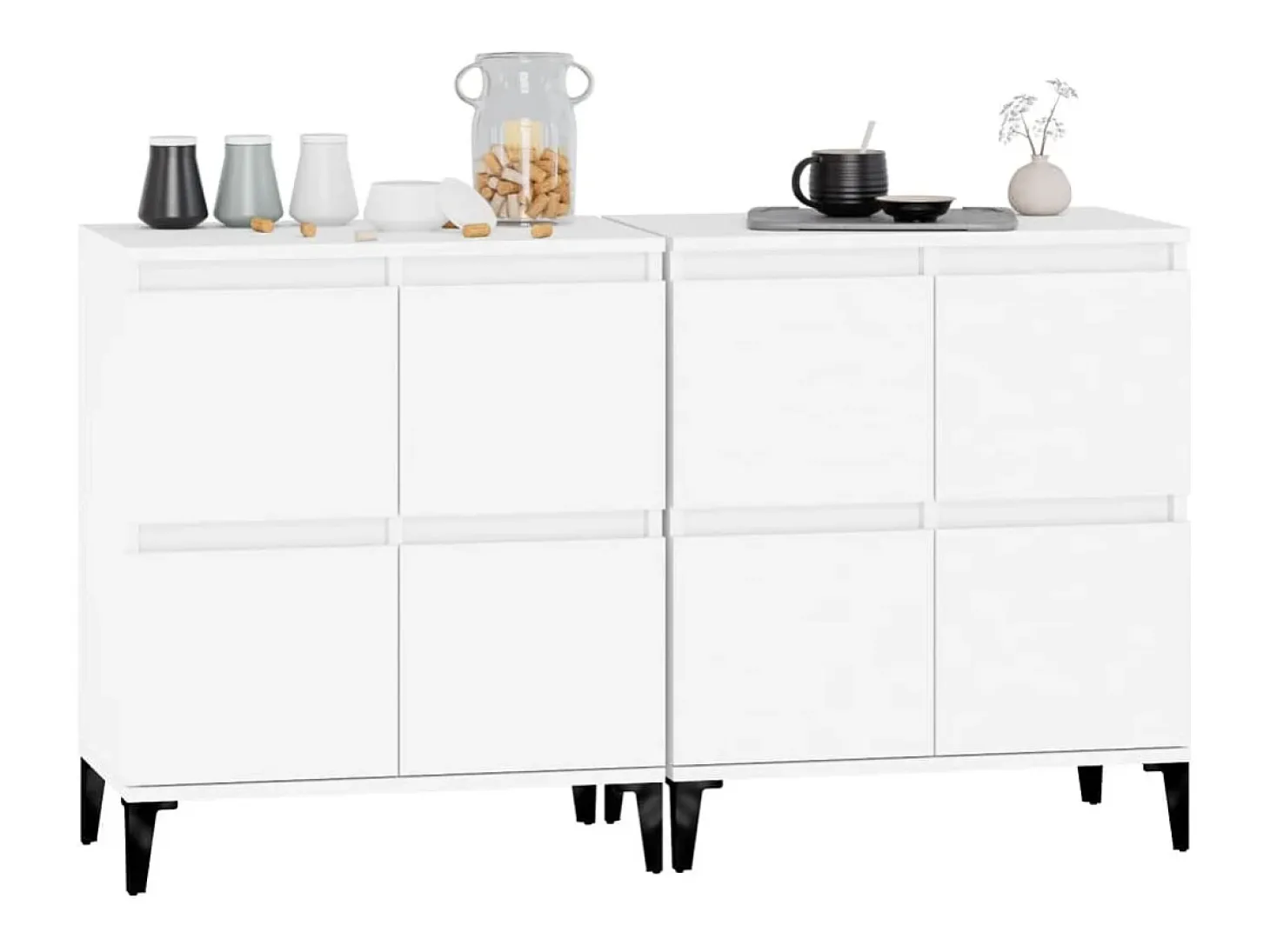 Aparadores 2 unidades madera contrachapada blanco 60x35x70 cm