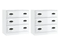 Aparadores 2 unidades madera contrachapada blanco brillo