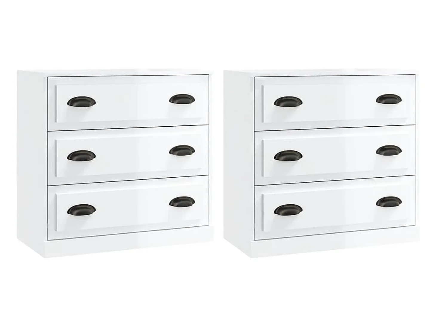 Aparadores 2 unidades madera contrachapada blanco brillo