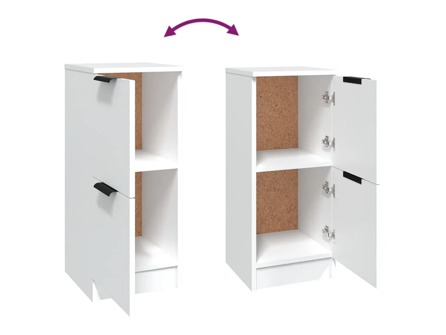 Aparadores 2 unidades madera contrachapada blanco 30x30x70 cm