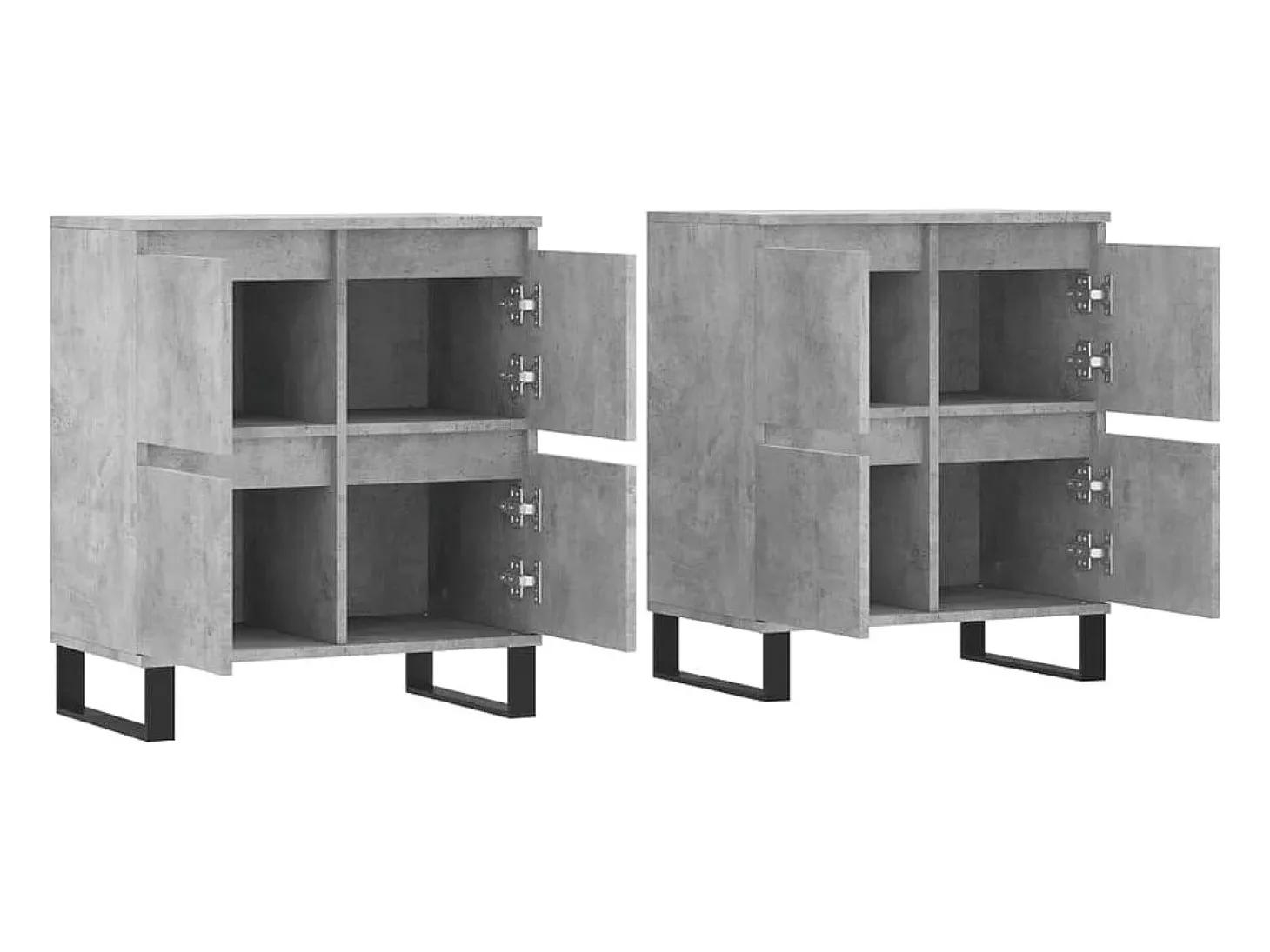Aparadores 2 unidades madera contrachapada gris hormigón