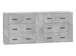 Aparadores 2 unidades madera contrachapada gris hormigón