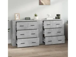 Aparadores 2 unidades madera contrachapada gris hormigón