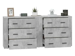 Aparadores 2 unidades madera contrachapada gris hormigón