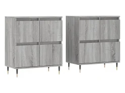 Aparadores de 2 piezas de madera de ingeniería gris Sonoma