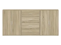 Aparadores de 3 piezas roble sonoma 60x31x84 cm madera de ingeniería