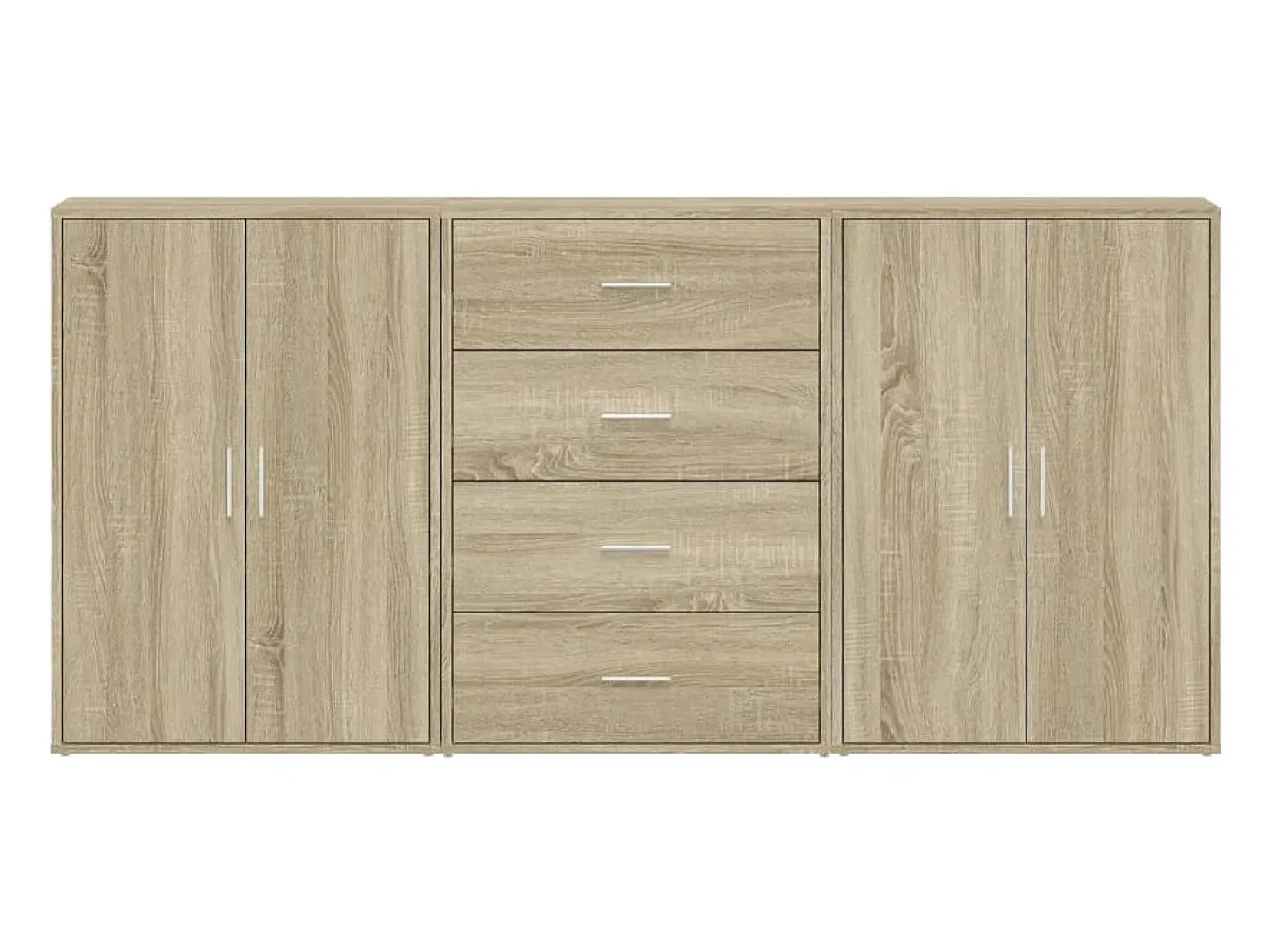 Aparadores de 3 piezas roble sonoma 60x31x84 cm madera de ingeniería