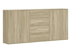 Aparadores de 3 piezas roble sonoma 60x31x84 cm madera de ingeniería