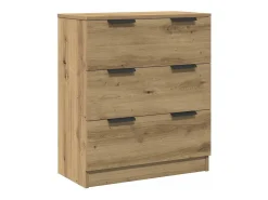 Aparadores de 3 piezas, roble hecho a mano, 60x30x70 cm, madera de ingeniería