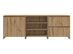 Aparadores de 3 piezas, roble hecho a mano, 70 x 41 x 75 cm, madera de ingeniería
