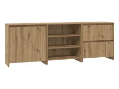 Aparadores de 3 piezas, roble hecho a mano, 70 x 41 x 75 cm, madera de ingeniería