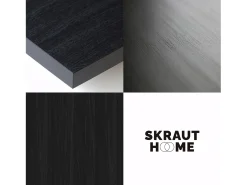 Aparadores para salón, 150x35x87cm, 3 Puertas, Diseño industrial, Negro